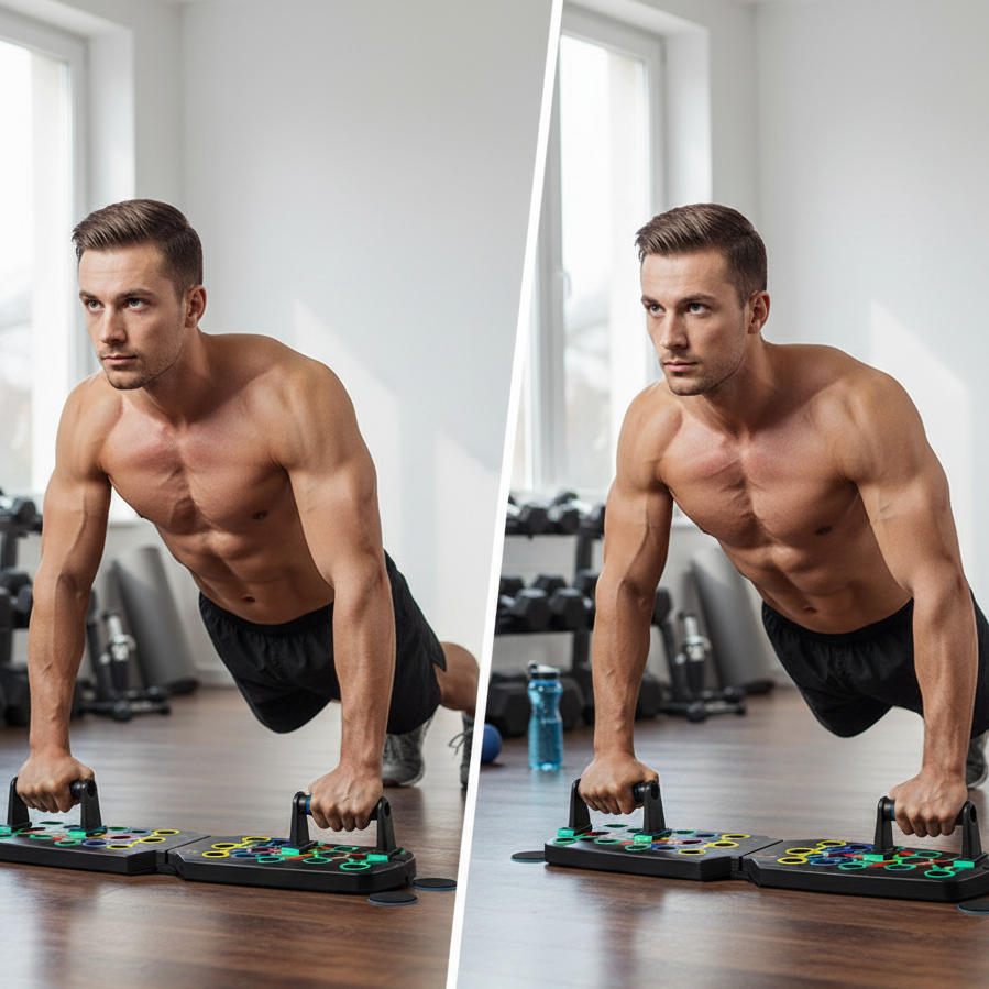 Hombre usando tabla multifuncional